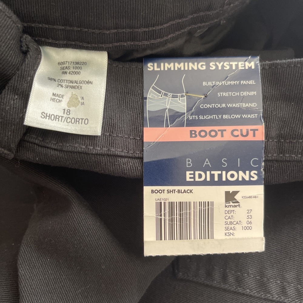 Vintage New Basic Editions K-Mart Dark Denim Stretch Mom‎ Jeans Sz 18 S NWT - Picture 4 of 7
